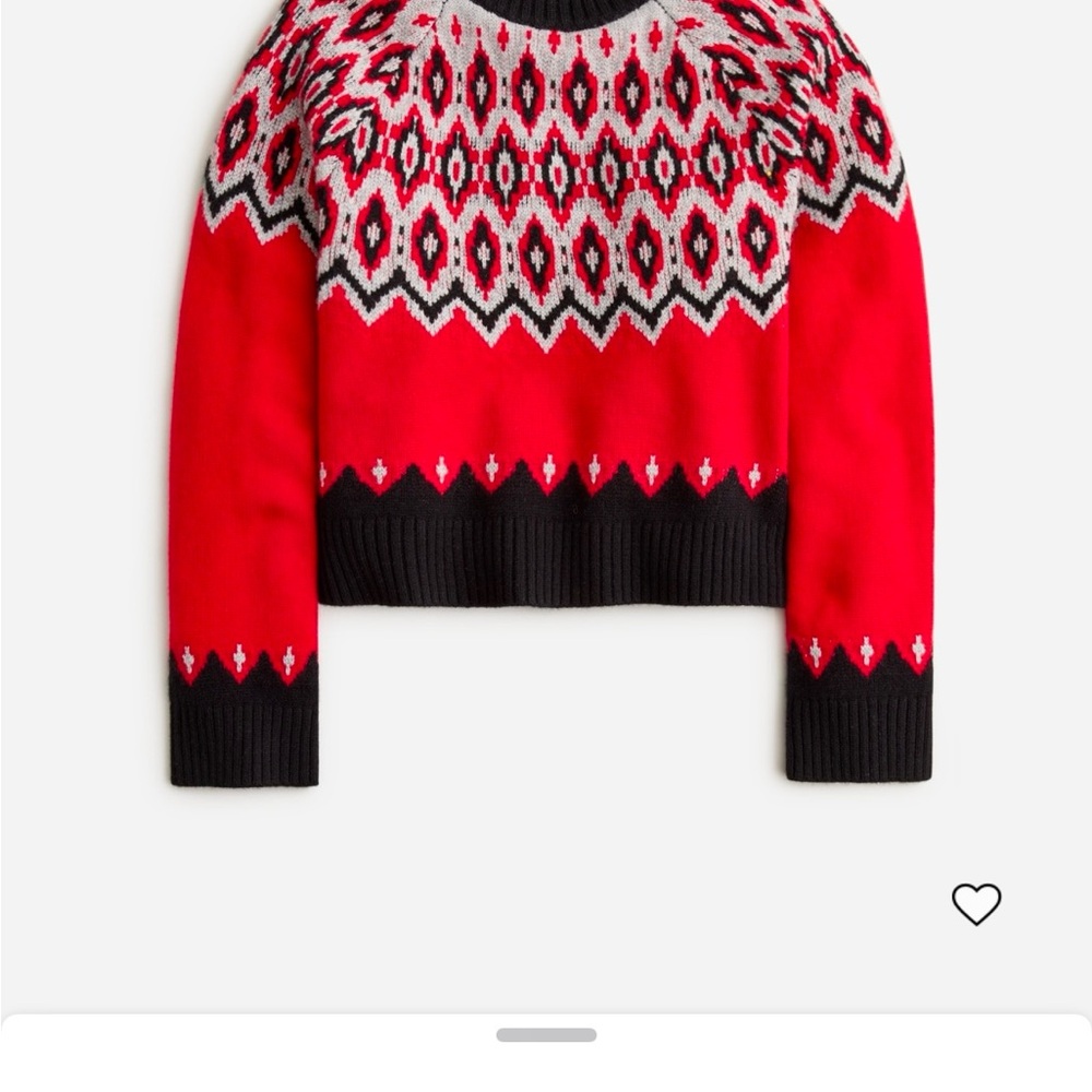 J. Crew Red and Black Geometric Women's Sweater NWOT